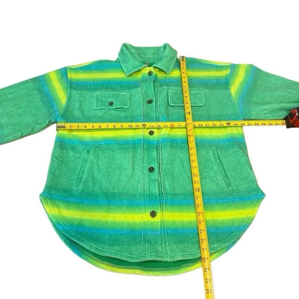 Free People Ruby West Coast Shirt Fleece  Buttondown Shacket Jacket Large NWT